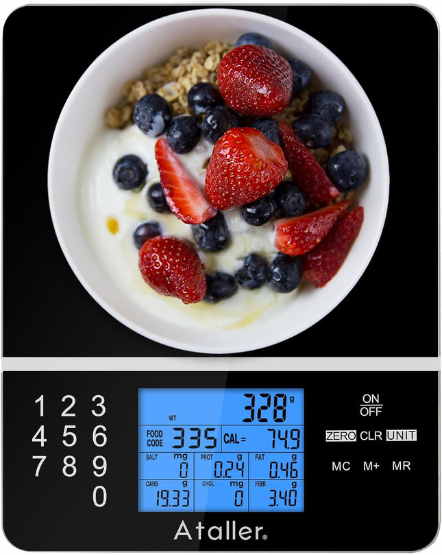 Ataller Food Scale with Nutritional Calculator, Kitchen Diet Scale, Digital Food
