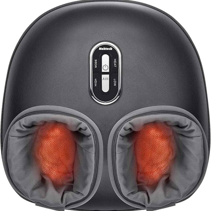 Nekteck Shiatsu Foot Massager Machine with Soothing Heat, Deep Kneading with air Compression, Improve Blood Circulation and Foot Wellness, Relax for Home or Office Use (Gray)
