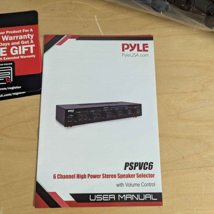 Pyle 6 Zone Channel Speaker Switch Selector Volume Control Switch Box Hub Distri