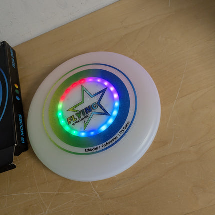 LED Light Up Flying Disc Toys for Kids Adults, Rechargeable, 175g 4 Brightness,