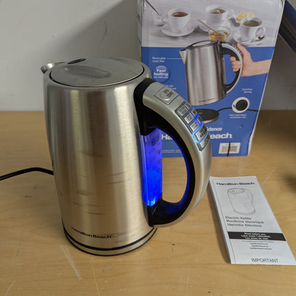 Hamilton Beach Variable Temperature Electric Kettle, 1.7 L, 1500W, 6 Presets, Ke