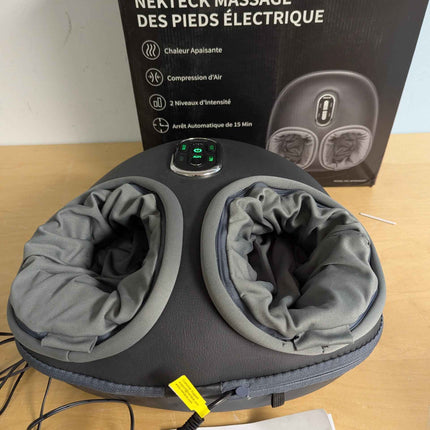 Nekteck Shiatsu Foot Massager Machine with Soothing Heat, Deep Kneading with air Compression, Improve Blood Circulation and Foot Wellness, Relax for Home or Office Use (Gray)