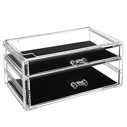 SONGMICS Makeup Organizer, Stackable Cosmetics Boxes, 5 Drawers, Transparent Pol