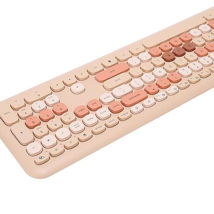 Keyboard and Mouse Combo, 2.4Ghz Gaming Keyboard and Mouse, Retro Cute Keyboard