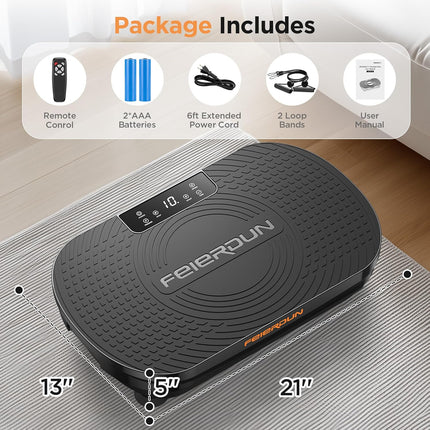 FEIERDUN Vibration Plate Exercise Machine, Vibration Plate for Lymphatic Drainag