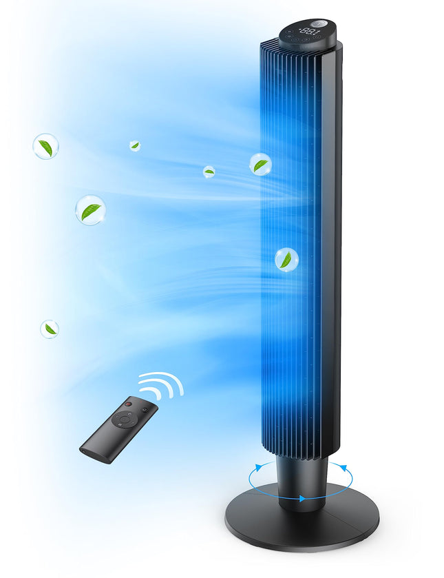 NO REMOTE Tower Fan for Bedroom, 42'' Height Adjustable Cooling fan, 5 Speeds, S
