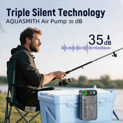 Live Bait Aerator,Ultra-Long Battery Life,Rechargeable Aquarium Air Pump 3W 24GP