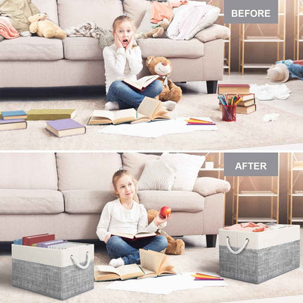 Fab totes Storage Bins 2-Pack，White & Grey