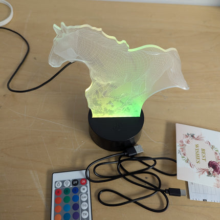 3D Horse Lamp for Kids Girls Boys Horse Lover Gifts,16 Color Remote Control LED