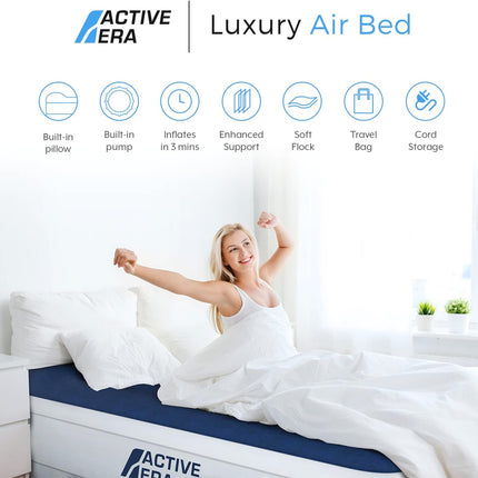 Active Era Luxury Air Mattress with Built-in Electric Pump & Raised Pillow