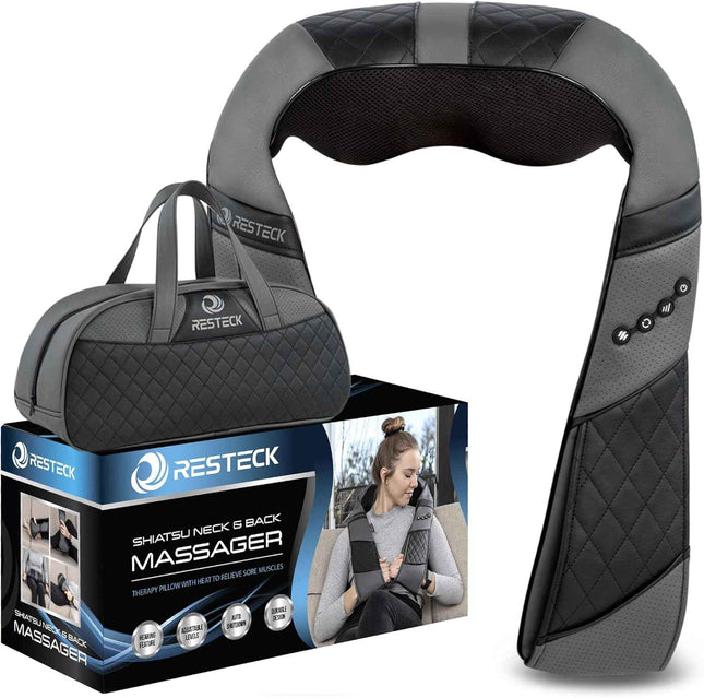RESTECK Massagers for Neck and Back with Heat - Deep Tissue 3D Kneading Pillow,