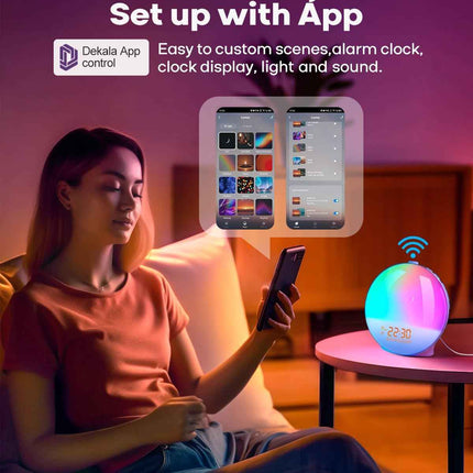 Dekala Sunrise Alarm Clock, Smart Wake Up Light, APP Control, Sunrise Sunset Sim