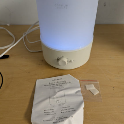 ASAKUKI Humidifiers for Bedroom, 3L Top Fill Cool Mist Air Humidifier & Aroma Di