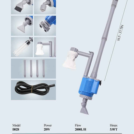 UPETTOOLS Aquarium Gravel Cleaner - Electric Automatic Removable Vacuum Water Ch