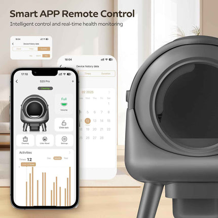 Beokeo Self-Cleaning Litter Box for Multiple Cats, Smart App-Controlled with Hea