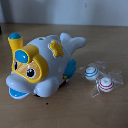 Baby Fish Musical Crawling Toy with Lights, Sounds, Blowing Ball, Infant Sensory