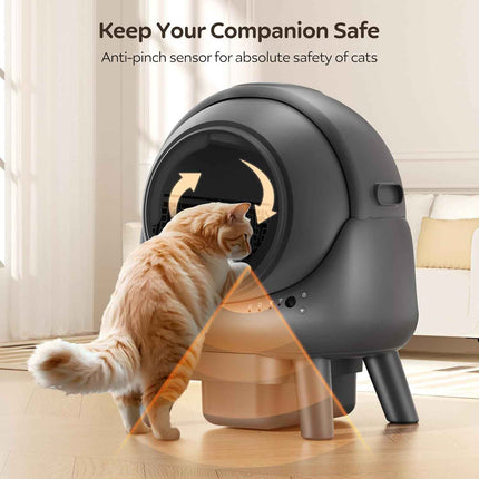 Beokeo Self-Cleaning Litter Box for Multiple Cats, Smart App-Controlled with Hea