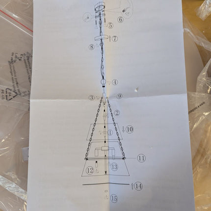 Modern Drum Chandelier for Dining Room 15.35" White Linen Fabric Pendant Light 4