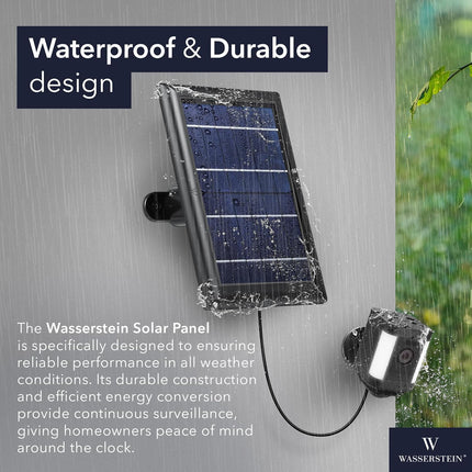 Wasserstein Solar Panel Compatible with Ring Spotlight Cam Plus/Pro/Battery, and