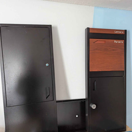 POST2HOME Metal Parcel Drop Box Outdoor, Secure Free Standing Package Delivery Box for Porch, Flat Pack Easy Assembly Postbox