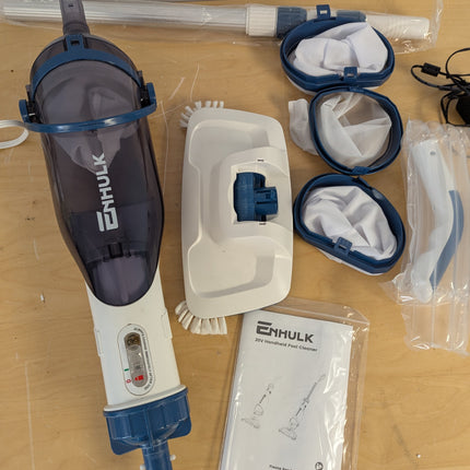 Enhulk PC15 Cordless Pool Vacuum for Above Ground Pools, 13.4in Wide Head
