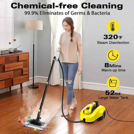 TVD steam cleaner, upholstery cleaner, steam cleaner with 5 m extra long power c