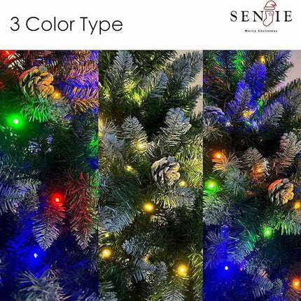 Prelit Artificial Christmas Tree Flocked Snow Trees with Pine Cone Decoration 6FT https://a.co/d/0g7kI8mh