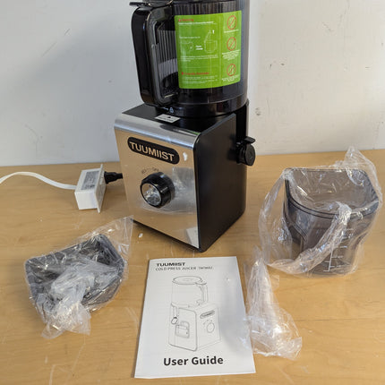 TUUMIIST Cold Press Juicer Machine, 350W Slow Masticating Juicer with 6.5 in Wide Feed Chute & 100 oz Hopper