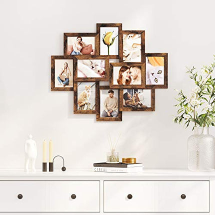 SONGMICS Collage Picture Frames, 10 Frames for 4x6 Photos, Collage Photo Frames