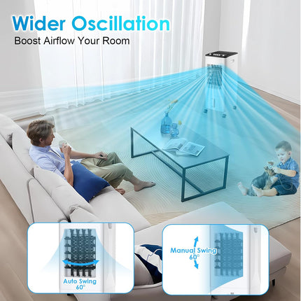 Portable Air Conditioner, 6L Water Tank with 3 Ice Packs, 3-in-1 Evaporative Coo