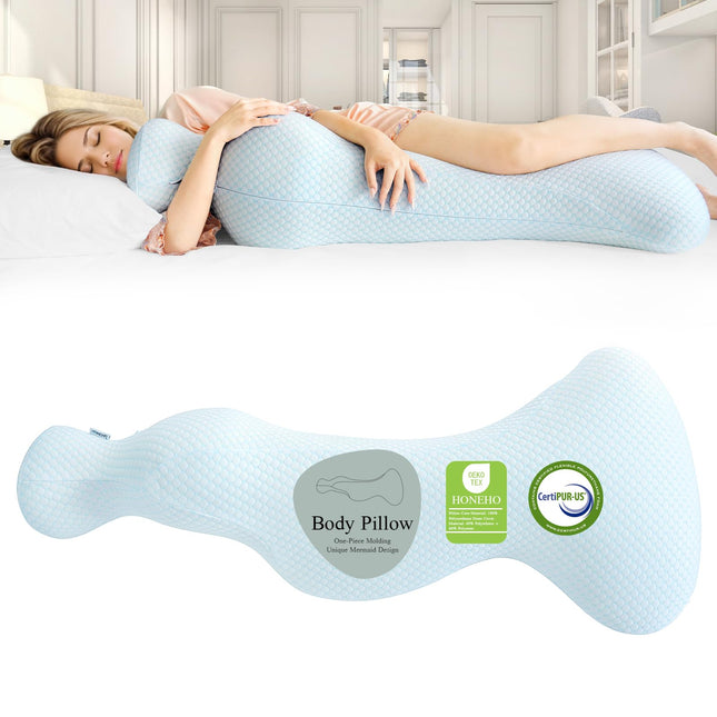 Small Mermaid Body Pillows, Cooling One Piece Body Pillows for Adults, Long Pill