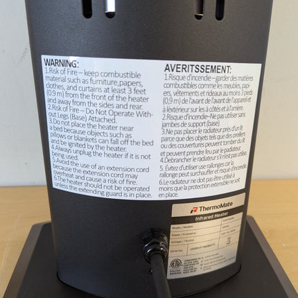 No remote! ThermoMate Outdoor Indoor Electric Patio Heater, 1500W 38.5"