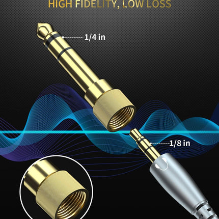 bestune 6.35mm (1/4 Inch) Male to 3.5mm (1/8 Inch) Female Audio Adapter Gold Pla
