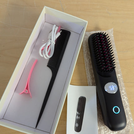 TYMO Cordless Hair Straightener Brush - Porta PRO Portable Straightening Brush f
