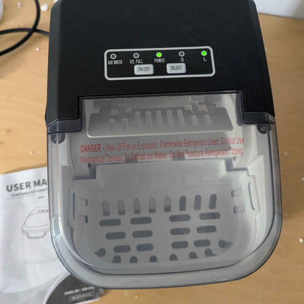 Countertop Ice Maker, 26 lbs/Day ice Production, 2 Sizes, 8 ice Cubes in 6 Minut