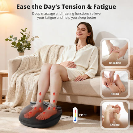 Medcursor Electric Shiatsu Foot Massager Machine with Soothing Heat, Deep Kneadi