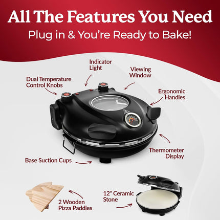 (Used - fair) PIEZANO Crispy Crust Pizza Oven by Granitestone – Electric Pizza O