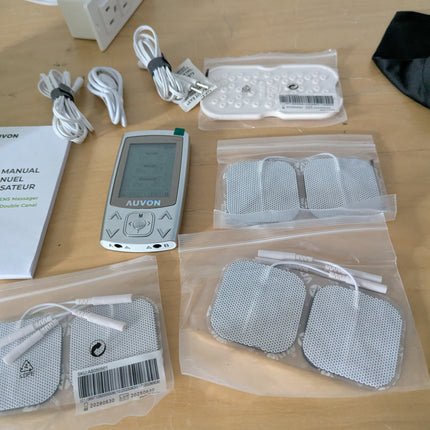 AUVON Dual Channel TENS Unit Muscle Stimulator Machine with 20 Modes, 2" and 2"x