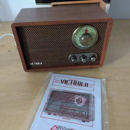 Victrola Willow – Retro Wood Bluetooth Radio with Built-in Speakers: Elegant & V