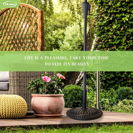 T&Jero 26 lb Round Heavy Duty Patio Market Table Umbrella Base Stand Weight Pre-