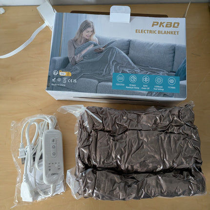 PKBD 2025 Flannel Heated Blanket, 50"x60" Soft Electric Blanket with 8 Heating L
