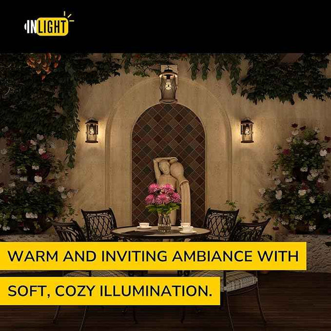 Inlight 10 4/5''H 1-Light Farmhouse Outdoor Porch Exterior Wall Lantern, Clear S