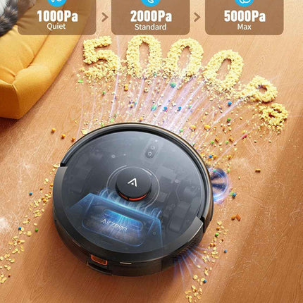 Airzeen Robot Vacuums and Mop, 3.3L Self-Emptying Robot Vacuum, 5000Pa Suction A