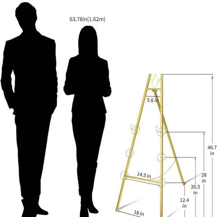 GRENTY Gold Easel Stand for Wedding Signs – No Assembly Needed, Heavy Duty Metal