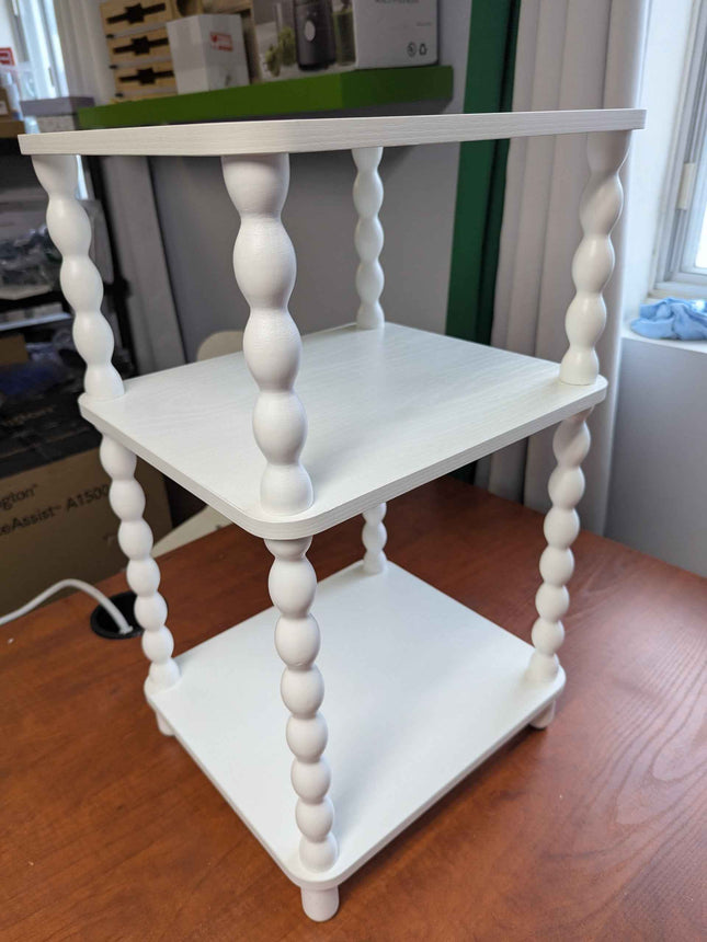 Fultyle End Table, Small Side Table with 3 Tier Open Shelf, Modern NightStand Be