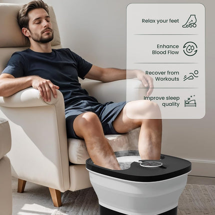 Snailax Foot Spa Bath Massager with Heat & Remote Control, Shiatsu Massage Rolle