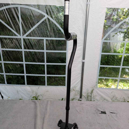 HealthSmart Quad Cane, Sit To Stand Walker, Adjustable Quad Cane, Black