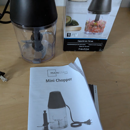 Mainstays 3 Cup Chopper, Black, Plastique