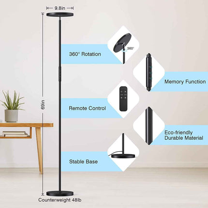 Ohlux orange floor lamp, 32w, 2500LM Super Bright