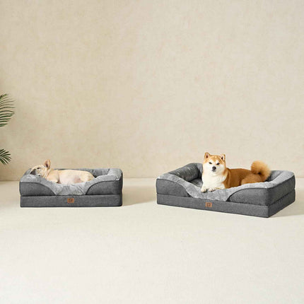 EHEYCIGA Memory Foam Dog Bed for Large Sized, Orthopedic Dog Sofa with Sides and